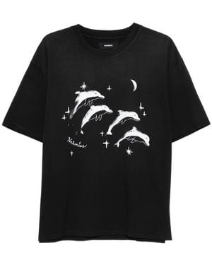 NAHMIAS Dolphins-Print T-Shirt - Black