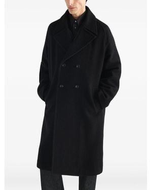 Lemaire Double-Breasted Coat - Black