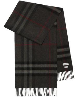 Burberry Checked Cashmere Scarf - Black