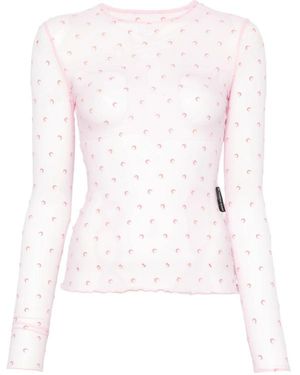 Marine Serre Crewneck Sweater - White