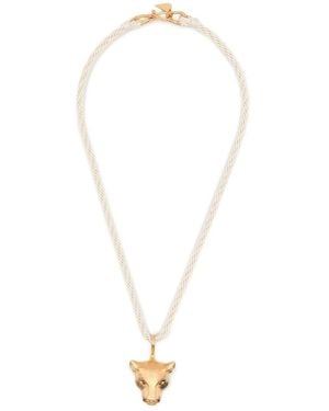 forte_forte Panther-Pendant Rope Necklace - Metallic