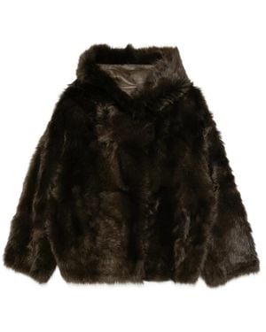 Yves Salomon Hooded Jacket - Black
