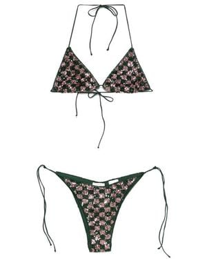 Oséree Sequins Chess Bikini - Metallic