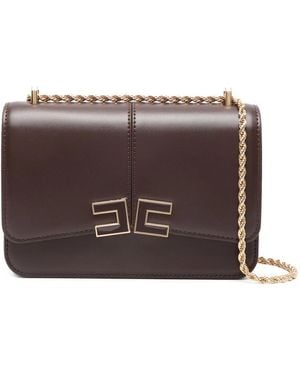 Elisabetta Franchi Logo Chain Mini Bag - Brown