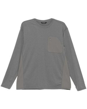 Hiking Patrol Pocket Longsleeve Panelled T-Shirt - Grey