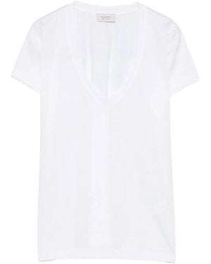 CAMICERIA MAZZARELLI Calliope V-Neck T-Shirt - White