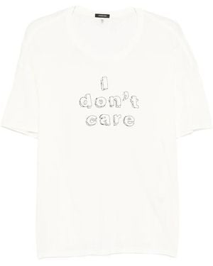 R13 I Don'T Care Graphic-Print T-Shirt - White