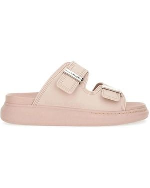 McQueen Logo-Engraved Sandals - Pink