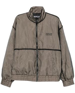 Versace Jeans Couture Logo-Print Zip-Up Jacket - Brown