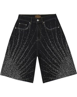 BIRTH OF ROYAL CHILD 20K Diamond Starlight Denim Shorts - Black