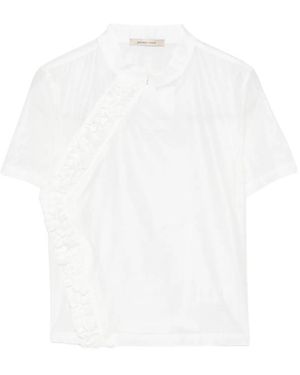 Paloma Wool Gaspar Ruffle-Trimmed Short-Sleeve Blouse - White