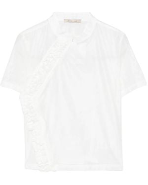 Paloma Wool Gaspar Ruffle-Trimmed Short-Sleeve Blouse - White