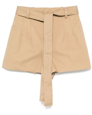 Moncler Belted Shorts - Natural