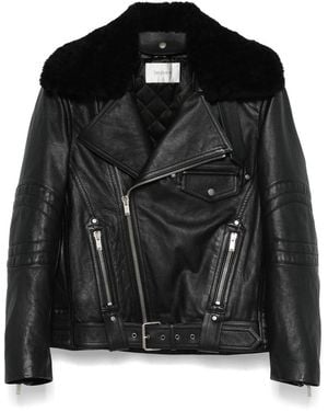 Saint Laurent Leather Biker Jacket - Black