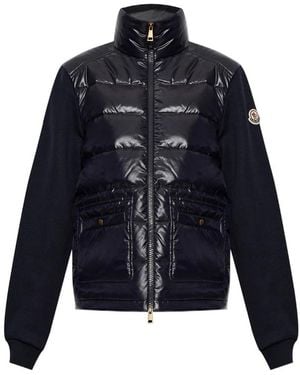 Moncler Padded Panelled Cardigan - Blue