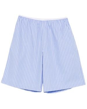 Frankie Shop Striped Elasticated-Waistband Shorts - Blue