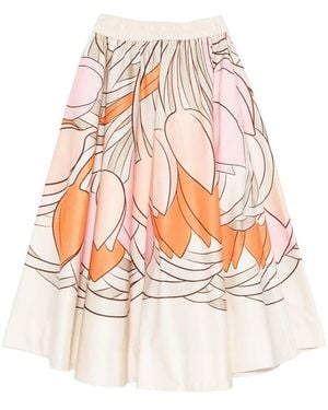 La DoubleJ Skirt Ivory Floral Cotton - White