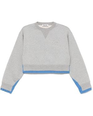 Miu Miu Logo-Patch Sweatshirt - Gray