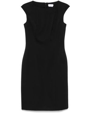 【関税&送料込】Alexander Mcqueen Black Wool Crepe Mini Dres McQueen Wool Mini Dress in Black | Lyst