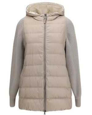 Brunello Cucinelli Padded Paneled Jacket - Gray