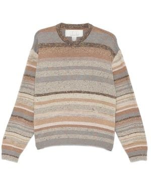 ERL Striped Crew-Neck Jumper - Natural