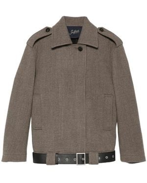 The Seafarer Belted Epaulette Jacket - Grey