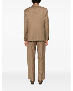 época Double-Breasted Peak-Lapel Suit - Brown