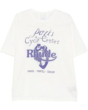 R H U D E © Graphic-Print T-Shirt - White