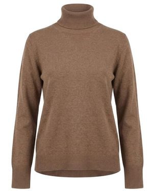 Max Mara 'Max Mara Logo-Embroidered Roll-Neck Sweater - Brown