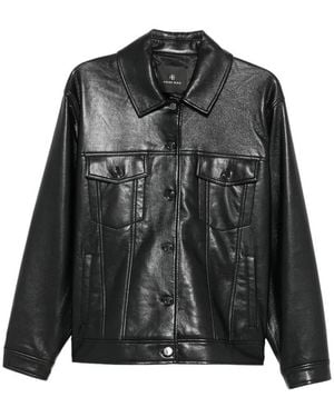 Anine Bing Calf Leather Jacket - Black