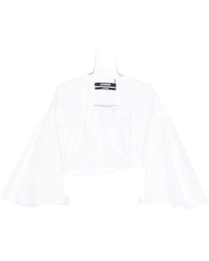 Jacquemus Le Cachs Coeur Paysan Wrap-Design Cropped Top - White