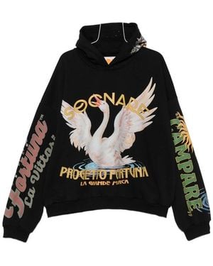 PDF Graphic-Print Hoodie - Black