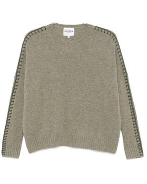Kujten Amea Whipstitch-Trim Sweater - Green