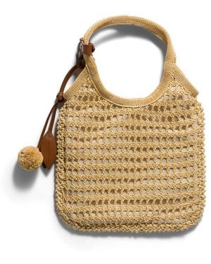 Miu Miu Ivy Raffia Crochet Handbag - Metallic