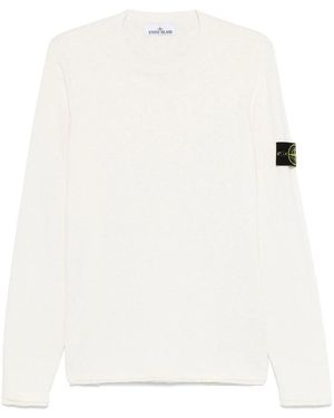 Stone Island Compass-Patch Jumper - White