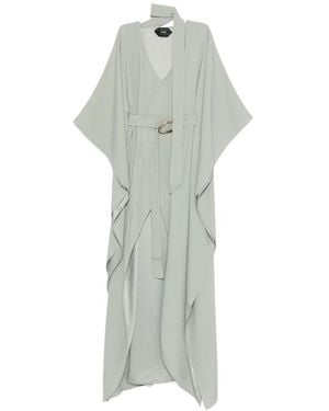 Taller Marmo Belted Tie-Detail Maxi Dress - Gray