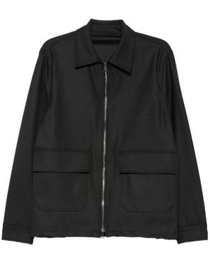 Eraldo Zip-Up Flap-Pocket Jacket - Black