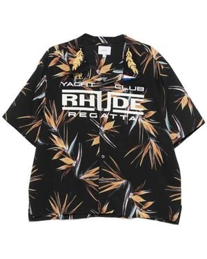 Rhude Regatta Club Hawaiian Shirt - Black