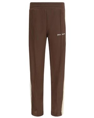 Palm Angels Logo-Print Side-Stripe Track Trousers - Brown