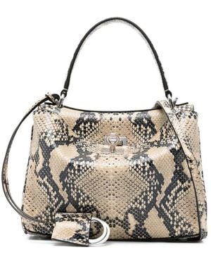Balenciaga Rodeo Snakeskin-Effect Tote Bag - Grey