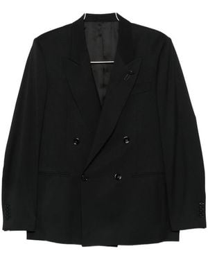 Lardini Double-Breasted Suit - Black