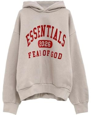 Fear Of God Logo-Print Hoodie - Grey