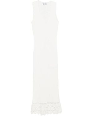 Ganni Neutrals Dresses - White