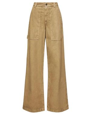 Moncler Utility Wide-Leg Pants - Natural