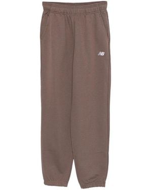 New Balance Logo-Embroidererd Track Pants - Brown