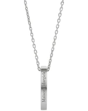 Maison Margiela Logo Ring Precious Metals Necklace - Metallic