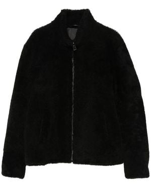 Eraldo High-Neck Shearling Jacket - Black