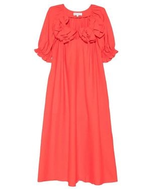 Stine Goya Ruffled Midi Dress - Red