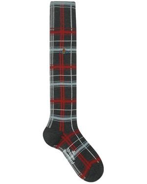 Vivienne Westwood Multicheck High Sock - Black