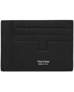 Tom Ford Logo-Print Leather Cardholder - Black
